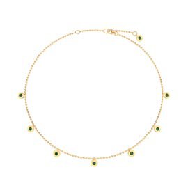 Charmisma Emerald 18K Gold Vermeil Drop Choker Necklace