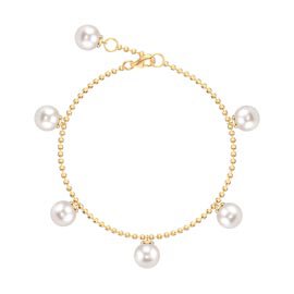 Venus Round Pearl 18K Gold Vermeil Drop Bracelet