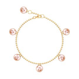 Venus Round Pink Pearl 18K Gold Vermeil Drop Bracelet
