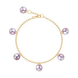 Venus Round Lilac Pearl 18K Gold Vermeil Drop Bracelet