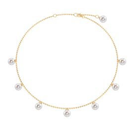 Venus Round Pearl 18K Gold Vermeil Drop Choker Necklace