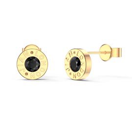 Charmisma Onyx 18K Gold Vermeil Dainty Stud Earrings