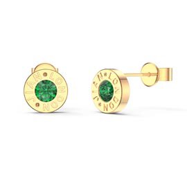 Charmisma Emerald 18K Gold Vermeil Dainty Stud Earrings