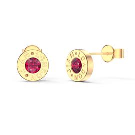 Charmisma Ruby 18K Gold Vermeil Dainty Stud Earrings