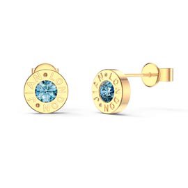 Charmisma Topaz 18K Gold Vermeil Dainty Stud Earrings