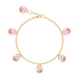 Venus Pink Pearl 18K Gold Vermeil Drop Bracelet