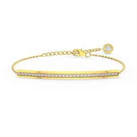 Unity White Sapphire 18K Gold Vermeil Line Bracelet