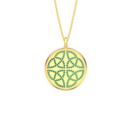 Charmisma Emerald Celtic Knot 18K Gold Vermeil Large Round Locket