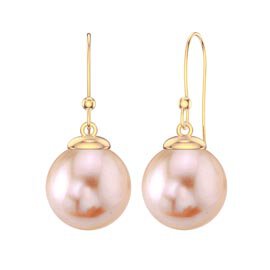 Venus Pink Pearl 18K Gold Vermeil Drop Earrings 7.5 to 8.0mm