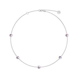 Lilac Pearl By the Yard Platinum plated Silver Choker Necklace
