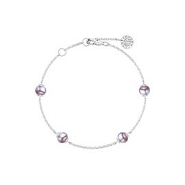 Lilac Pearl and Diamond By the Yard 18K White Gold Bracelet