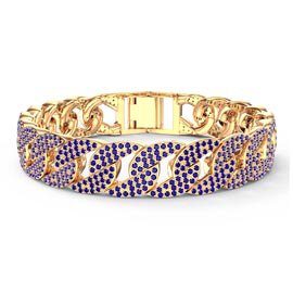 Infinity Sapphire 18K Gold Vermeil Pave Link Bracelet
