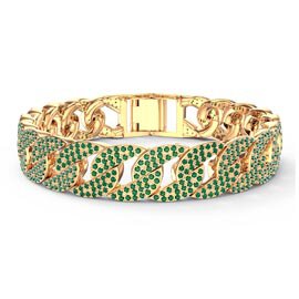 Infinity Emerald 18K Gold Vermeil Pave Link Bracelet