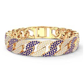 Infinity Blue and White Sapphire 18K Gold Vermeil Pave Link Bracelet