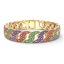 Infinity Rainbow 18K Gold Vermeil Pave Link Bracelet
