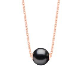 Tahitian pearl 18K Rose Gold Floating adjustable Necklace