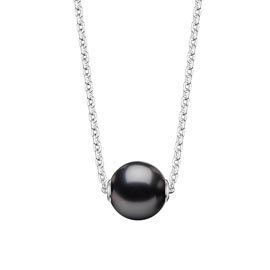 Tahitian pearl 18K White Gold Floating adjustable Necklace