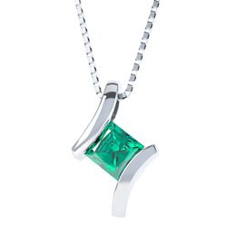 Combinations Emerald Square Silver Pendant