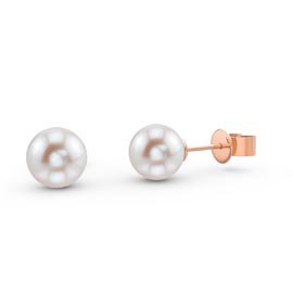 Venus Freshwater Pearl 18K Rose Gold Vermeil Stud Earrings 5.5 to 6.0m
