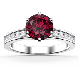 Unity 1ct Ruby Platinum plated Silver Channel Promise Ring
