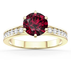 Unity 1ct Ruby 18K Yellow Gold Channel Proposal Ring