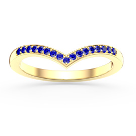 Unity Wishbone Sapphire 18K Yellow Gold Wedding Ring