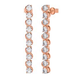 Infinity Moissanite 18K Rose Gold Vermeil S Bar Earrings