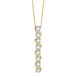 Infinity Moissanite 18K Gold Vermeil S Bar Pendant Necklace