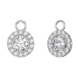 Eternity 1ct White Sapphire Halo Platinum plated Silver Interchangeable Earring Drops