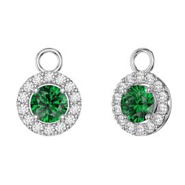 Eternity 1ct Emerald Halo Platinum plated Silver Interchangeable Earring Drops