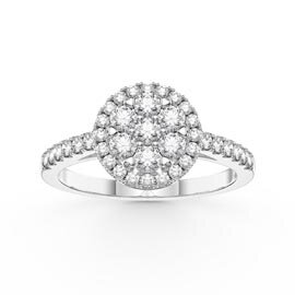 Stardust Lab Diamond Halo 10K White Gold Engagement Ring