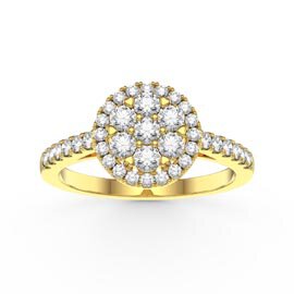 Stardust Lab Diamond Halo 18K Yellow Gold Engagement Ring