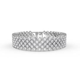 Eternity Five Row Diamond CZ Silver Tennis Bracelet