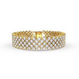 Eternity Five Row Diamond CZ 18K Gold plated Silver Tennis Bracelet