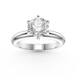 Unity 1ct Moissanite Classic Solitaire 10K White Gold Engagement Ring