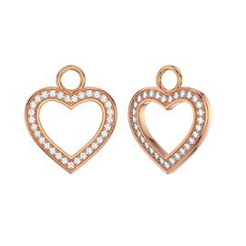 Moissanite Heart 18K Rose Gold Vermeil Interchangeable Earring Drops
