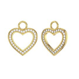 Moissanite Heart 18K Gold Vermeil Interchangeable Earring Drops