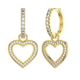 Moissanite Heart 18K Gold Vermeil Interchangeable Earring Hoop Drop Set