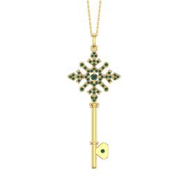 Emerald Snowflake 18K Gold Vermeil Key Pendant