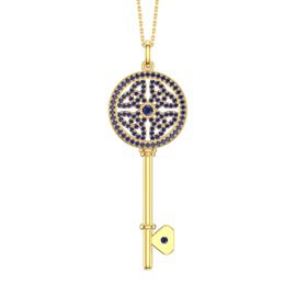 Sapphire Celtic Knot 18K Gold Vermeil Key Pendant