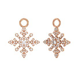 Moissanite Snowflake 18K Rose Gold Vermeil Interchangeable Earring Drops