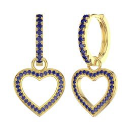 Sapphire Heart 18K Gold Vermeil Interchangeable Sapphire Hoop Drop Set