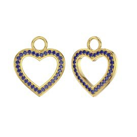Sapphire Heart 18K Gold Vermeil Interchangeable Earring Drops
