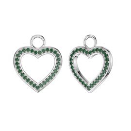 Emerald Heart Platinum plated Silver Interchangeable Earring Drops