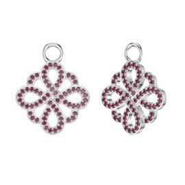 Ruby Infinity Platinum plated Silver Interchangeable Earring Drops