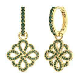 Emerald Infinity 18K Gold Vermeil Interchangeable Emerald Hoop Drop Set