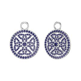 Sapphire Celtic Knot Platinum plated Silver Interchangeable Earring Drops
