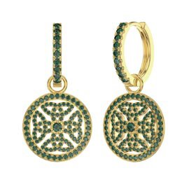 Emerald Celtic Knot 18K Gold Vermeil Interchangeable Emerald Hoop Drop Set
