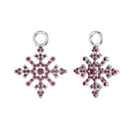 Ruby Snowflake Platinum plated Silver Interchangeable Earring Drops