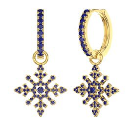 Sapphire Snowflake 18K Gold Vermeil Interchangeable Sapphire Hoop Drop Set